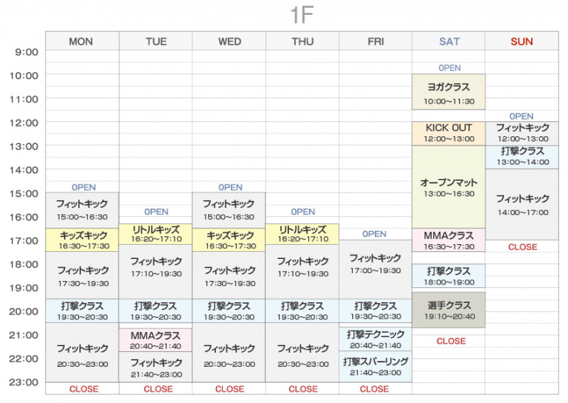 CAVE　タイムスケジュール1F